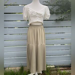 classy half pleated skirt calf length